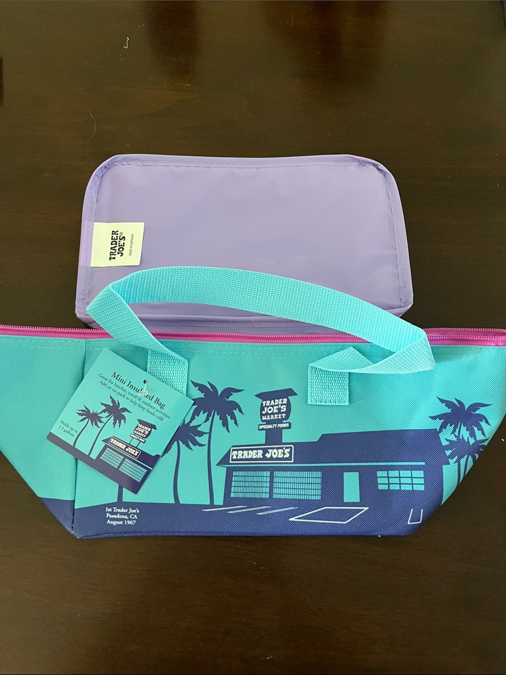 Trader Joe's Aqua & Lavender Insulated Lunch Bag Set 2026 summer new color